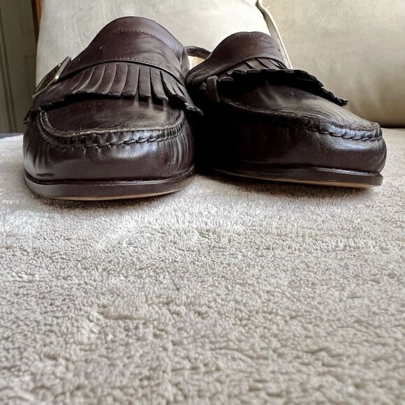 S. Maria Hand Made Shoes of Class Brown Buttery Leather Loafers Men 8.5 D Tassle - Picture 9 of 16